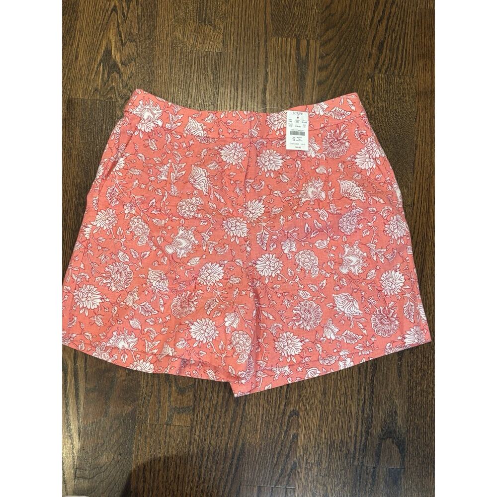 NWT J Crew Linen Blend Pink Floral Shirts, Women 10